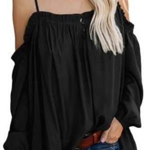Black off-the-shoulder top